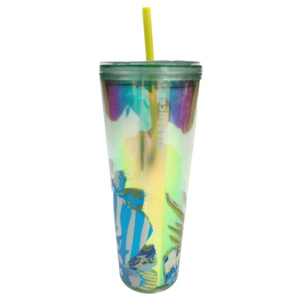 Starbucks Summer 2024 Seashell Field Straw Topper Venti‎ 24 Oz Cold Cup